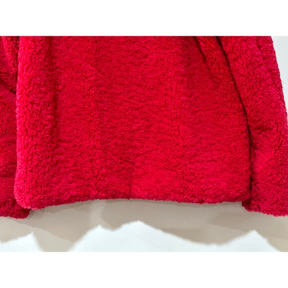 Sam Edelman Short Front Zip Teddy Coat Patch Pockets Hot Pink Faux Fur Small NWT - Picture 13 of 15